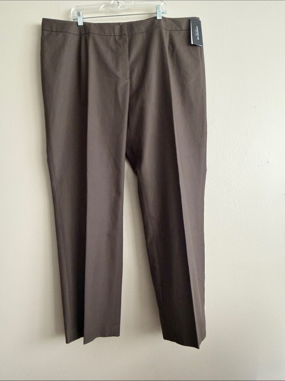 NWT Lafayette 148 New York Taupe Brown Tailored Dress Pants Trousers 24W Plus